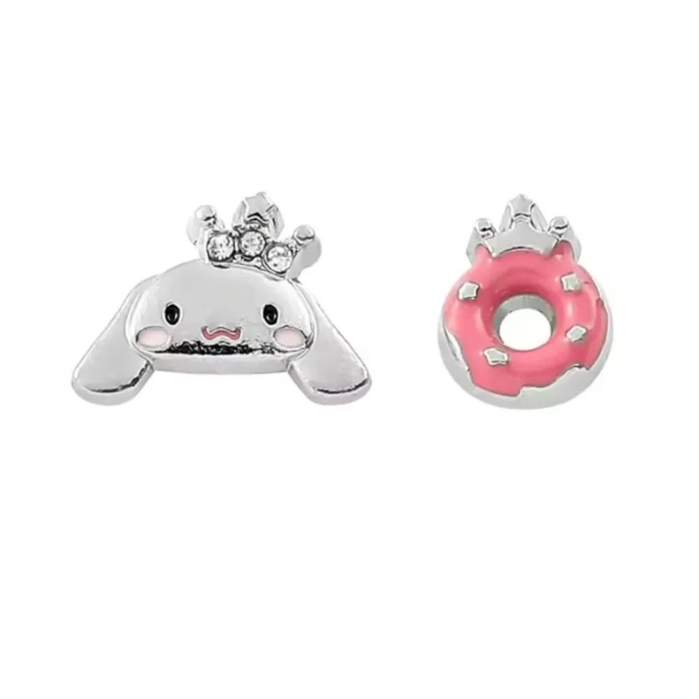 Hello Kitty Sanrio Cinnamon Roll Mismatch Silver Titanium Steel Earrings
